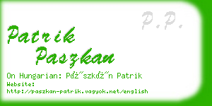 patrik paszkan business card